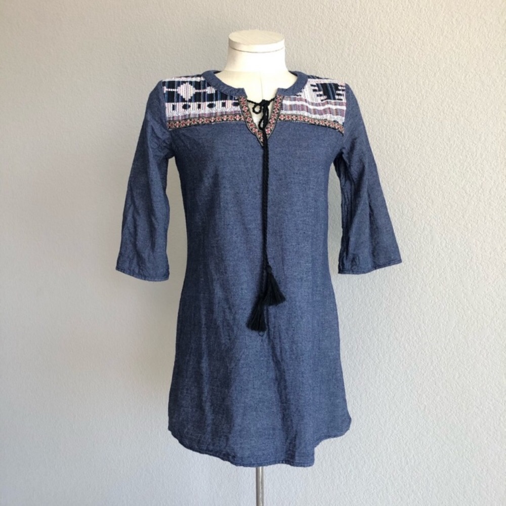 Flying Tomato Boho embroidered tunic dress